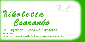 nikoletta csaranko business card