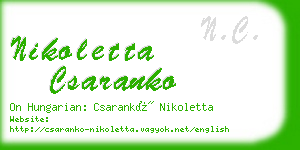 nikoletta csaranko business card